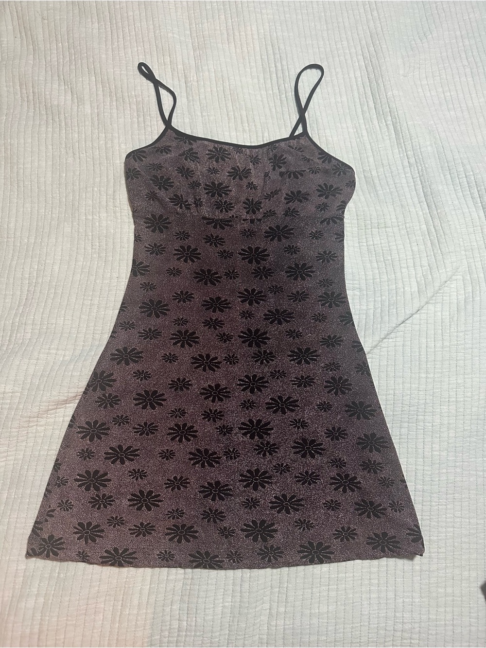 Vintage Black Floral Slip Cami Dress